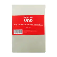 PRECIO UNO - Pack X2 Fundas de Almohada Sólida Bei Pu