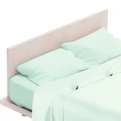 PRECIO UNO - Juego de Sábanas de Microfibra 2 Plz. Menta PU