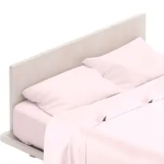 PRECIO UNO - Juego de Sábanas Microfibra 2 Plazas Rosa
