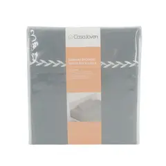 CASA JOVEN - Sábanas Broderie Gris Blanco 1.5 Plaza