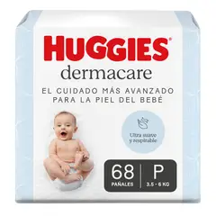 HUGGIES - Pañales Dermacare Talla P Empaque 68 Und