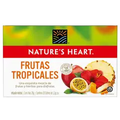 NATURES HEART - Infusión Herbal Frutas Tropicales Caja 20 Sobres