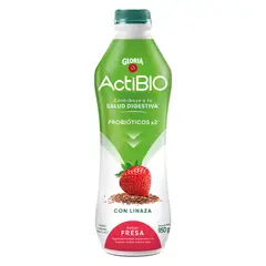 GLORIA - Yogurt Actibio Fresa Linaza Botella 950 g