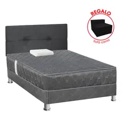 FORLI - Dormitorio Jallpa Gris 1.5 Plazas + Sofa Cama