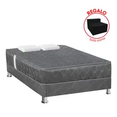 FORLI - Cama Americana Jallpa Gris 2Plazas + Sofa Cama