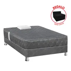 FORLI - Cama Americana Jallpa Gris 1.5 Plazas + Sofa Cama