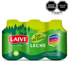 LAIVE - Leche Sin Lactosa Practitarro Sixpack Botella 390 g