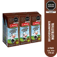 LAIVE - Leche Chocolatada Sixpack Caja 170 mL