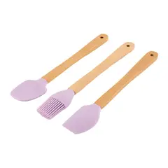 CASA JOVEN - Set x3 Utensilios Silicona y Bambu