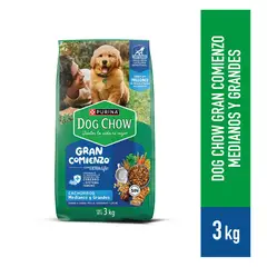 DOG CHOW - Alimento Seco Cachorros Grandes Carne Pollo Bolsa 3 Kg