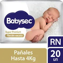 BABYSEC - Pañales Super Premium Recién Nacido Empaque 20 Und