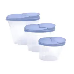 PRECIO UNO - Set Canister Plástico para Cereal 3 Piezas