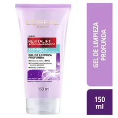 LOREAL PARIS - Gel Limpiador Anti Oleosidad Hialurónico Envase 150 mL