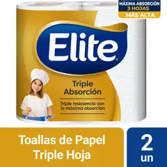 ELITE - Papel Toalla Triple Absorción Empaque 2 Und