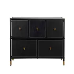 CASA JOVEN - Comoda 5 Cajones Pu Gold 100.2 X 30X 58.7 Cm