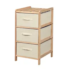 CASA JOVEN - Estante 3 Cajones Madera Y Tela 34.5 x 36.5 x 67Cm