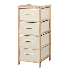 CASA JOVEN - Estante 4 Cajones Madera Y Tela 34.5 x 36.5 x 86Cm