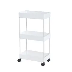 CASA JOVEN - Carrito Organizador Con Ruedas Blanco 22 X 40 X 72 Cm