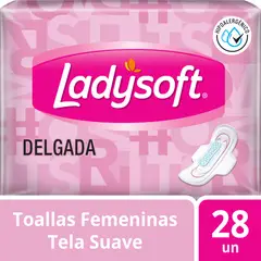 LADYSOFT - Toalla Higiénica Delgada Tela Suave Empaque 28 Und