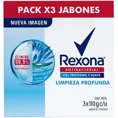 REXONA - Jabón de Tocador Limpieza Profunda Empaque 3 Und