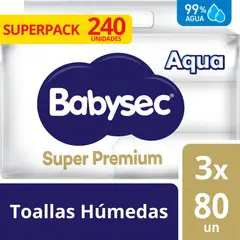 BABYSEC - Toallitas Húmedas Super Premium Aqua Empaque 240 Und