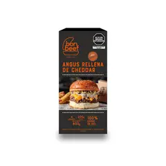 BON BEEF - Hamburguesa Angus con Queso Cheddar Empaque 4 Und