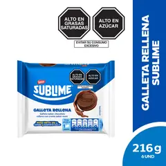 SUBLIME - Sixpack Galleta Chocolate Crema De Maní x 36 g