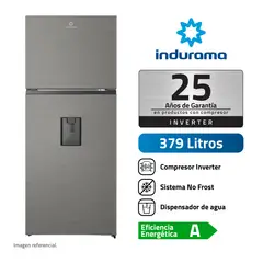 INDURAMA - REFRIGERADORA 379L CROMA CON DISPENSADOR