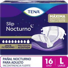TENA - Pañal para Adulto Slip Nocturno Talla L Empaque 16 Und