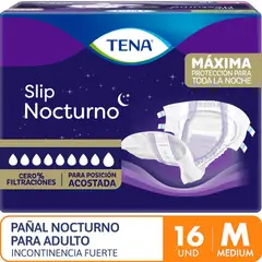 TENA - Pañal para Adulto Slip Nocturno Talla M Empaque 16 Und