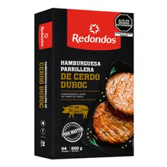 REDONDOS - Hamburguesa Parrillera de Cerdo Duroc Caja 600 g