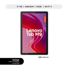 LENOVO - Tab M9 MediaTek Helio G90 4GB RAM 64GB eMMC 9" HD Folio Case + Protector de pantalla