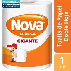 NOVA - Papel Toalla Gigante Doble Hoja Clásica Empaque 1 Und