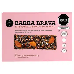 AMARU SUPERFOODS - Barra Chocolate Almendra Sal Caja 5 Und