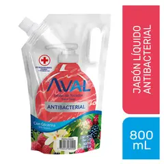 AVAL - Jabón Líquido Antibacterial Frutos Rojos Envase 800 mL