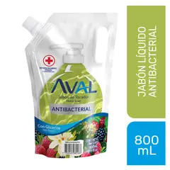 AVAL - Jabón Líquido Antibacterial Fresco Eucalipto Envase 800 mL
