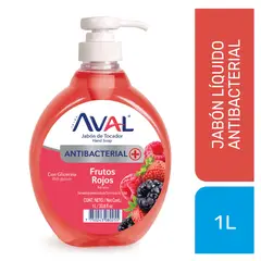 AVAL - Jabón Líquido Antibacterial Frutos Rojos Envase 1 L