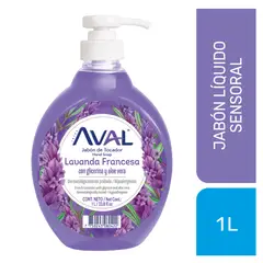 AVAL - Jabón Líquido Antibacterial Lavanda Francesa Envase 1 L
