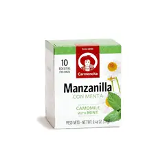 CARMENCITA - Infusión de Manzanilla y Menta Caja 10 Sobres