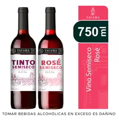 TACAMA - Vino Rosé 750 mL + Tinto Semi Seco 750 mL