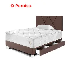 PARAISO - Dormitorio Loft Max 1.5 Plazas Chocolate + Cajones