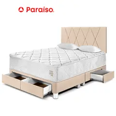PARAISO - Dormitorio Loft Max Queen Champagne + Cajones