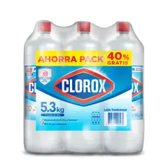 CLOROX - Lejía Tradicional Sixpack Botella 884 g