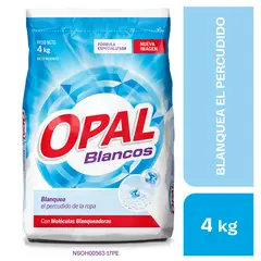 OPAL - Detergente Polvo Blancas Bolsa 4 Kg