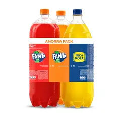 INCA KOLA - Pack Fanta Naranja 3 L + Fanta Kola Inglesa 3 L + 3 L