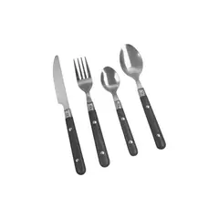 PRECIO UNO - Juego de Cubiertos Mango Gris 16 Piezas