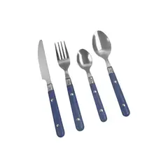 CASA JOVEN - Juego de Cubiertos Mango Azul 16 Piezas