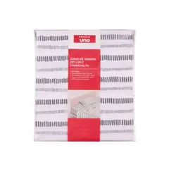 CASA JOVEN - Juego de Sábanas con Estampado 1.5 Plz. Charcoal PU