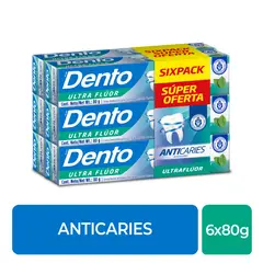 Dento - Pasta Dental Anticaries Sixpack Caja 80 g