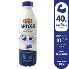 LAIVE - Yogurt Griego Arándano Botella 800 g
